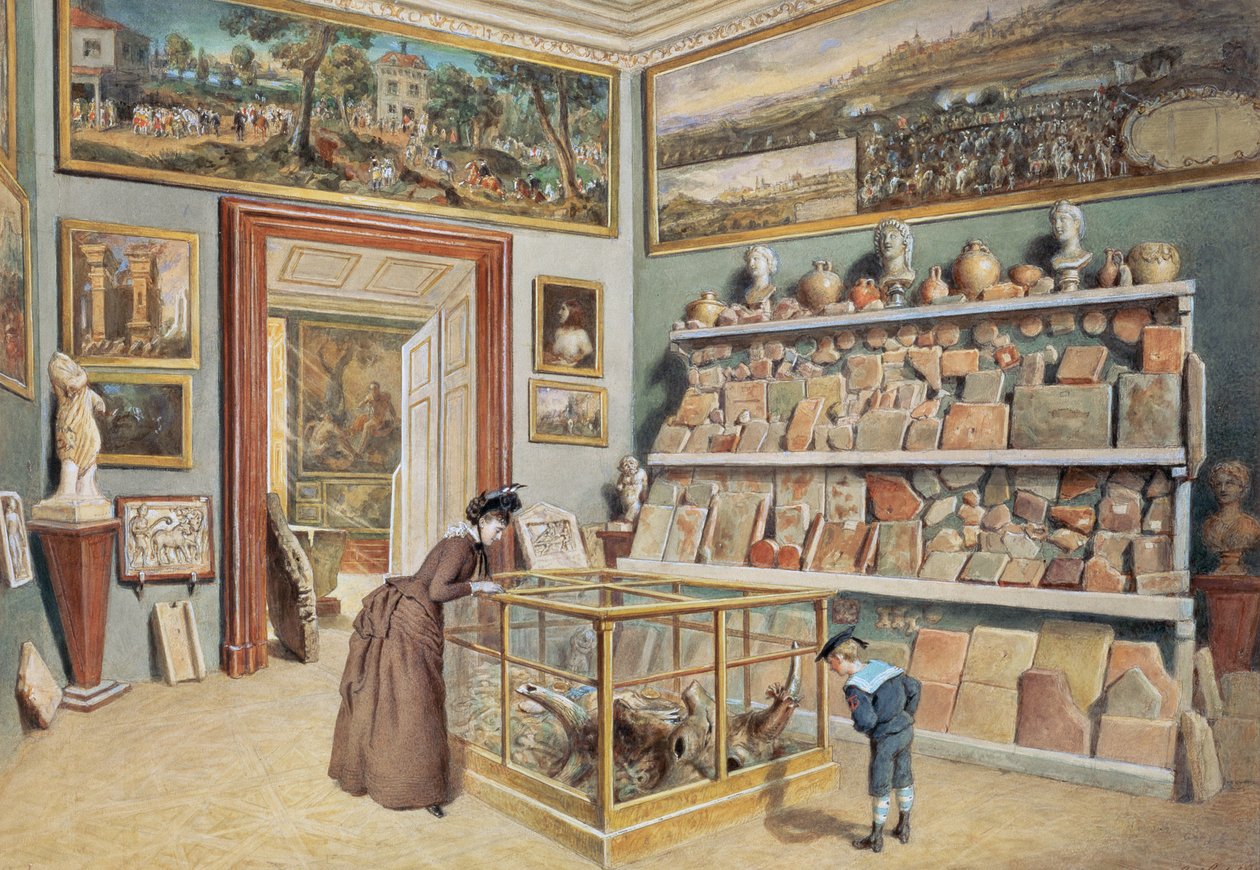 De apsiskamer met de Romeinse bakstenen door Carl Goebel d. J.