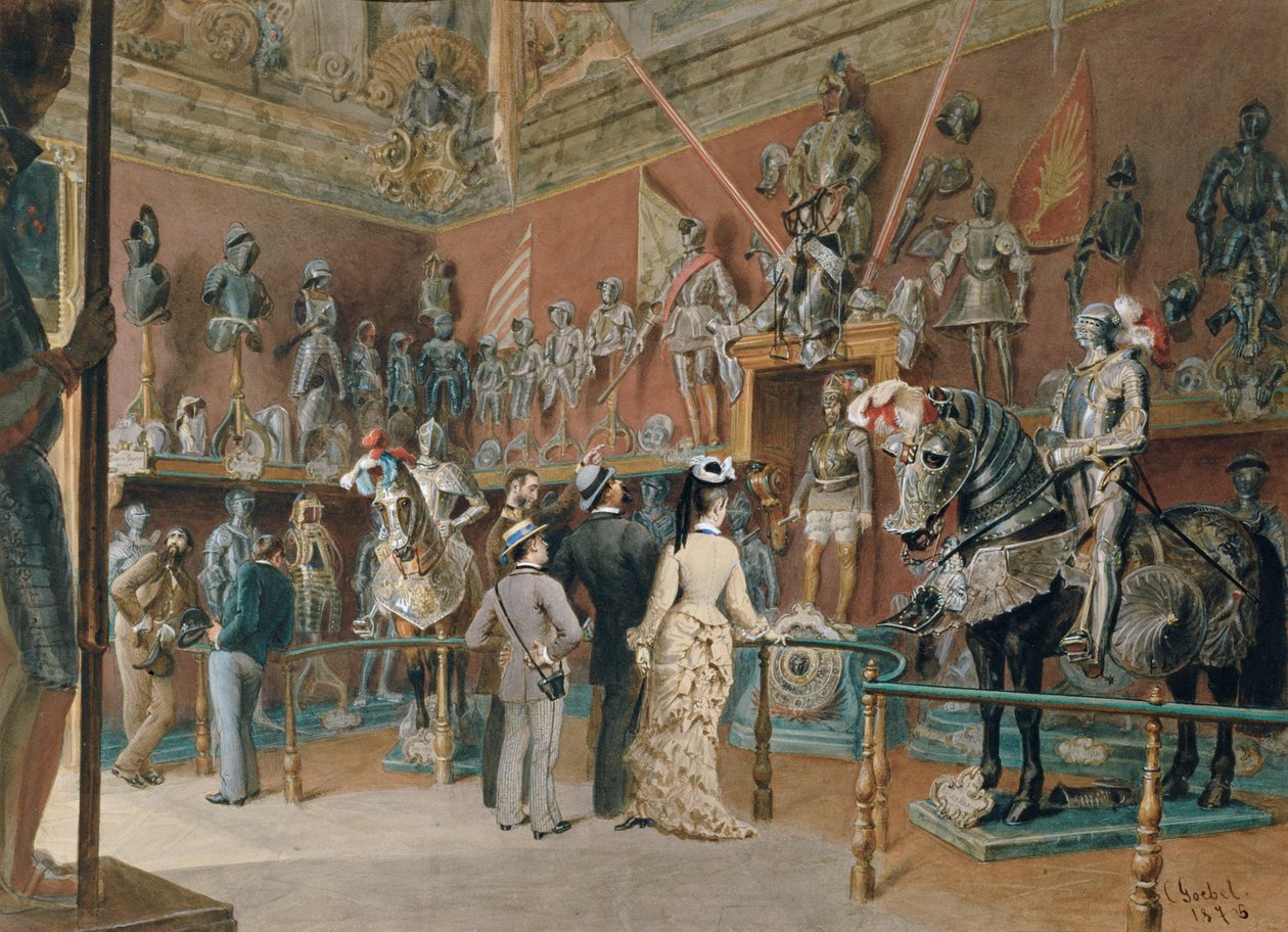 Wapenarsenaal I van de Ambras Collectie door Carl Goebel der Jüngere