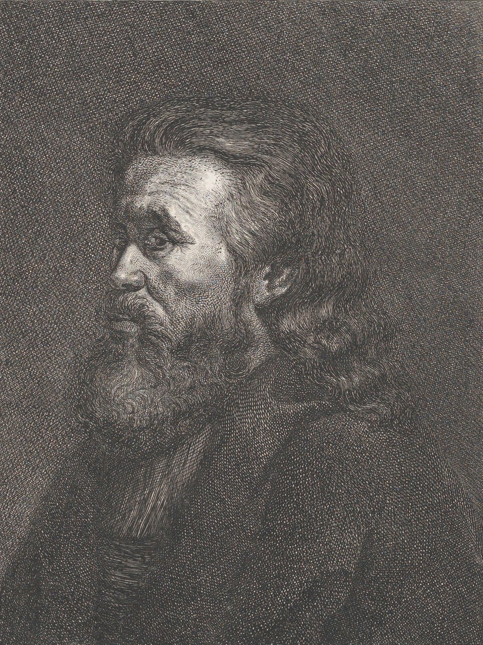 Portret van een oude man met een baard door Carl Gottlieb Rasp