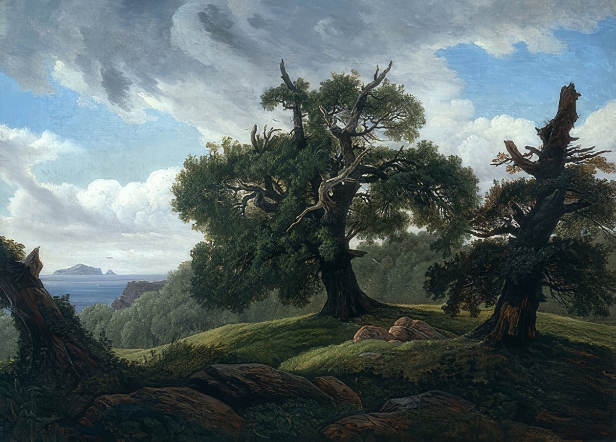 Eiken aan zee. 1835 door Carl Gustav Carus
