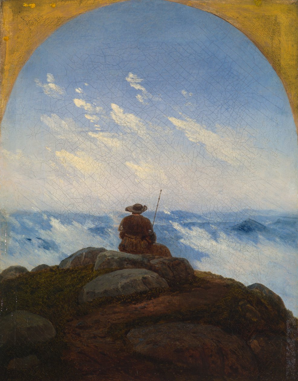 Wandelaar op de bergtop door Carl Gustav Carus
