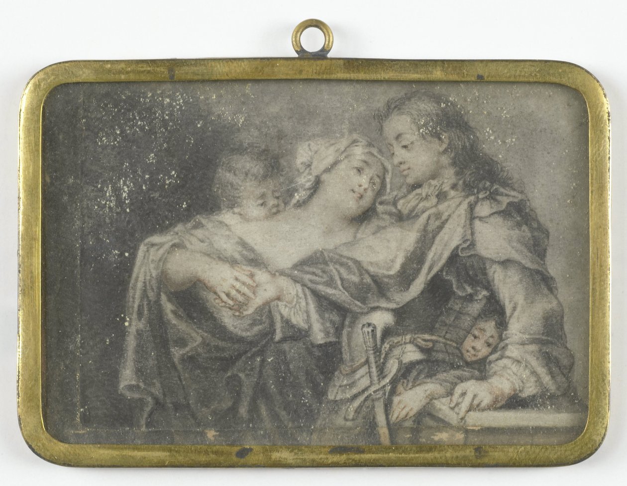 Een jonge vrouw die een krijgsman afleidt terwijl een van haar kinderen hem berooft door Carl Gustav Klingstedt (attributed to)