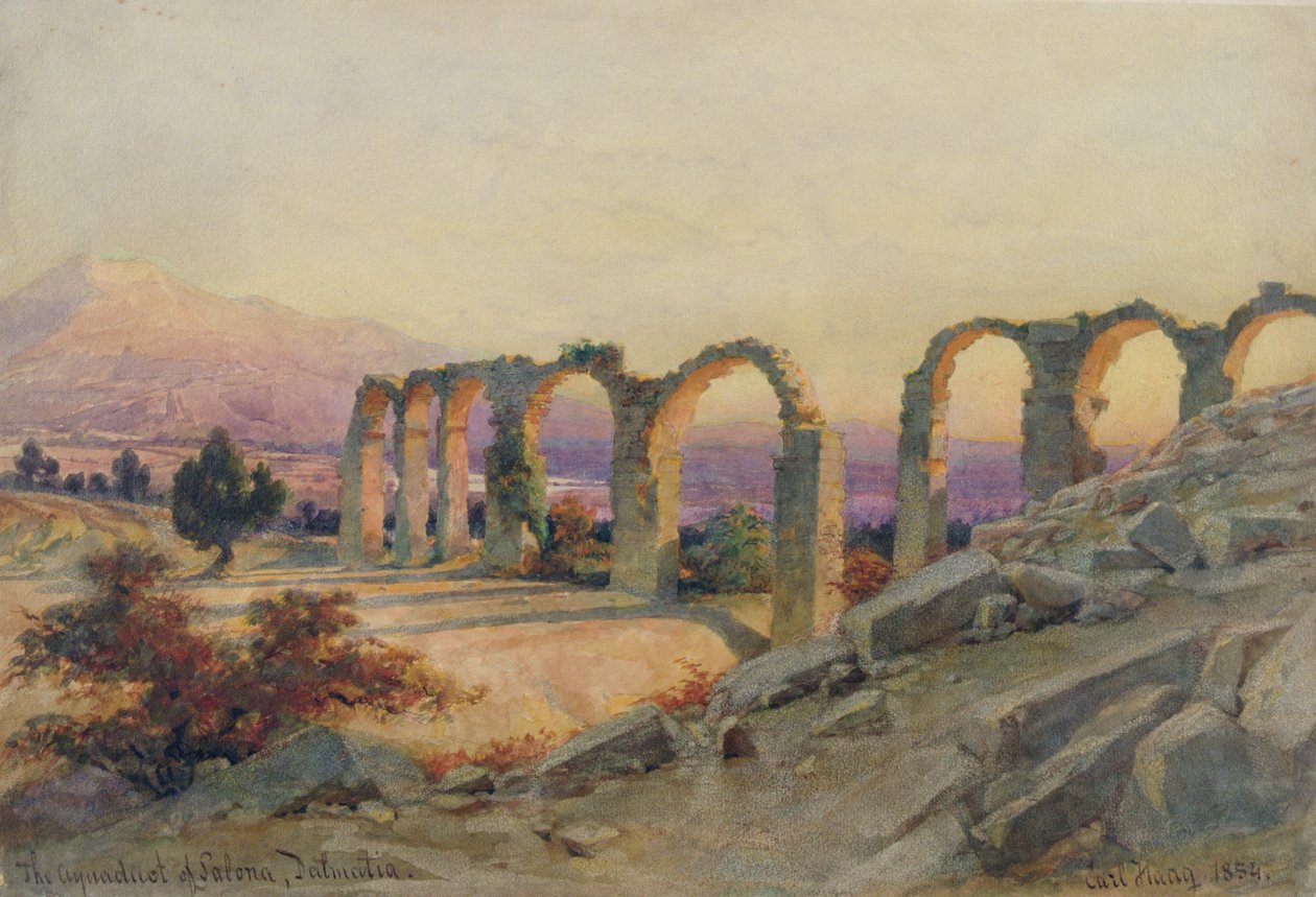 Het Aquaduct van Salona, Dalmatië, 1854 door Carl Haag