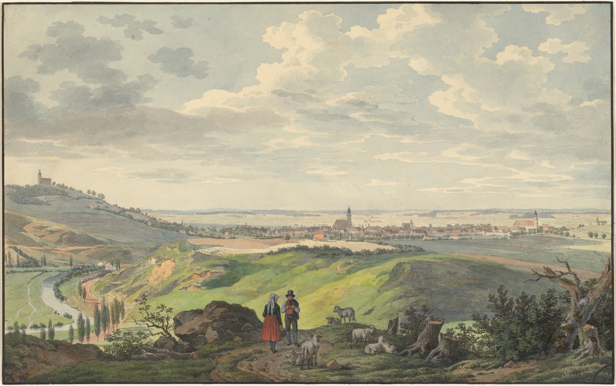 De stad Arnberg in de Oberpfalz door Carl Heinzmann