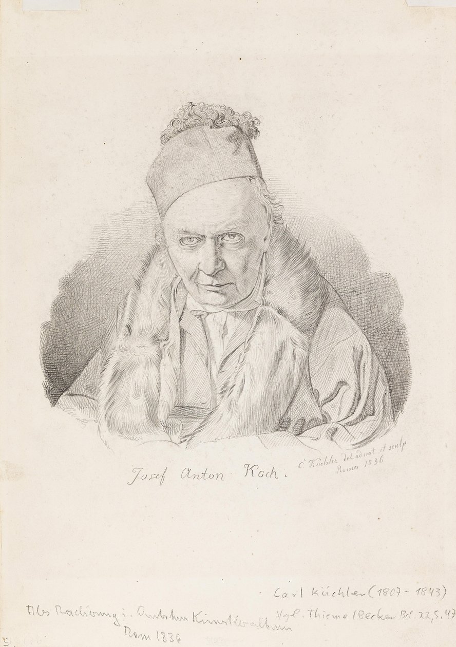Portret van de schilder Joseph Anton Koch, 1836 door Carl Küchler