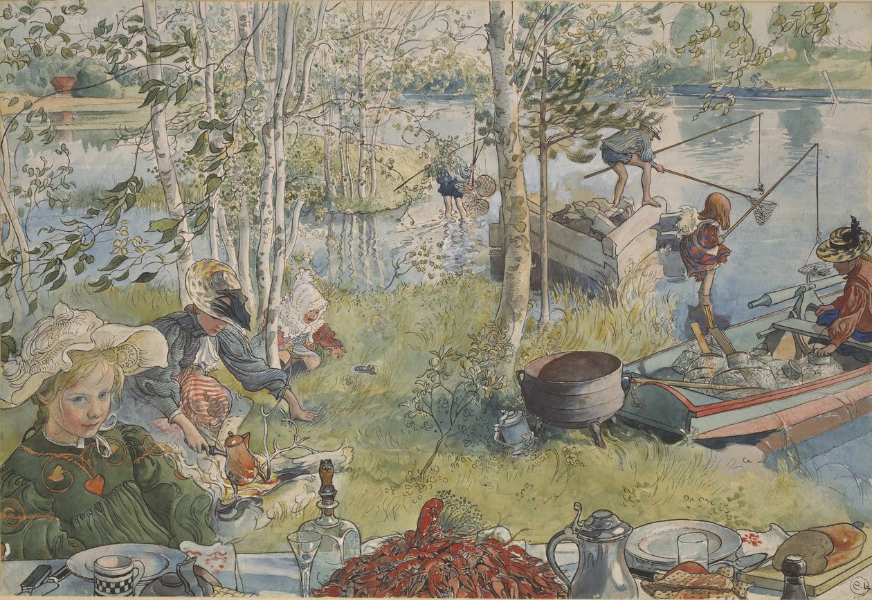 Rivierkreeften vissen door Carl Larsson