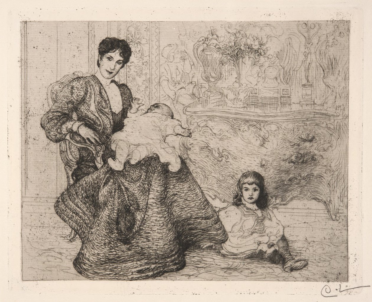 Dora Lamm en haar zonen door Carl Larsson