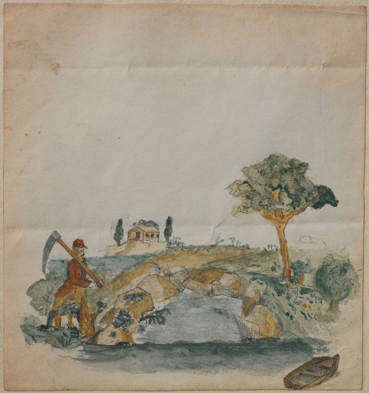 Landschap met een meer door Carl Larsson