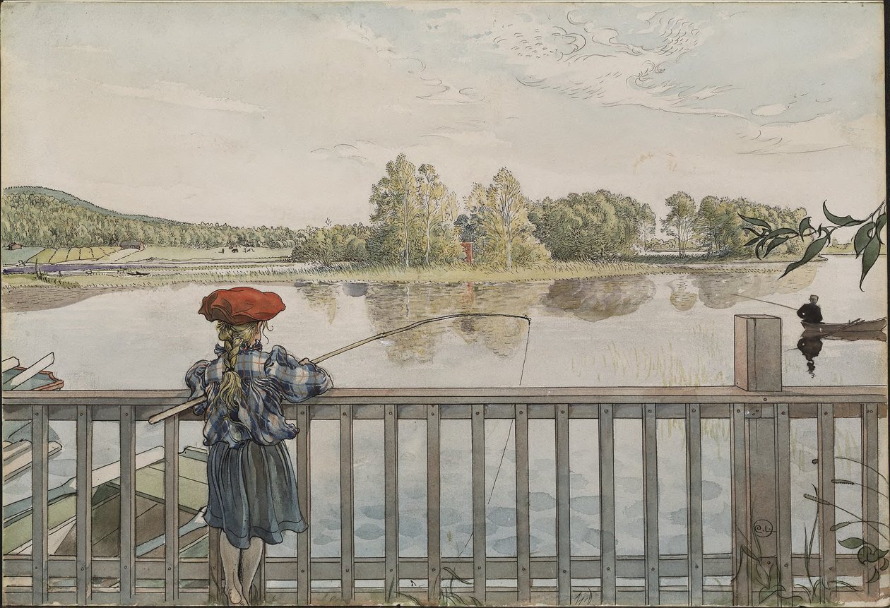 Lisbeth Angling. Uit de serie ‘A Home’ (26 aquarellen) door Carl Larsson