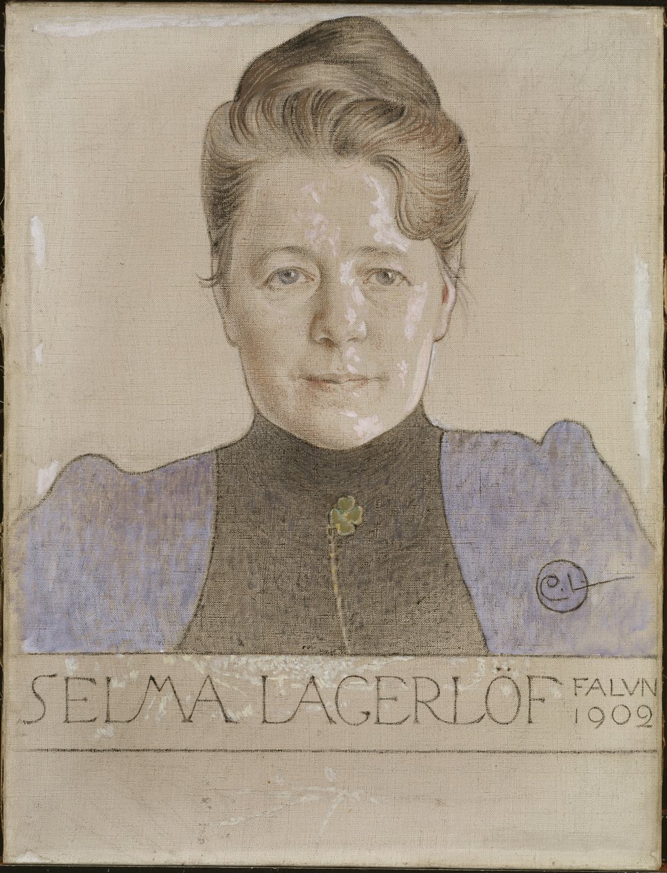 Portret van de auteur Selma Lagerlöf (1858-1940) door Carl Larsson