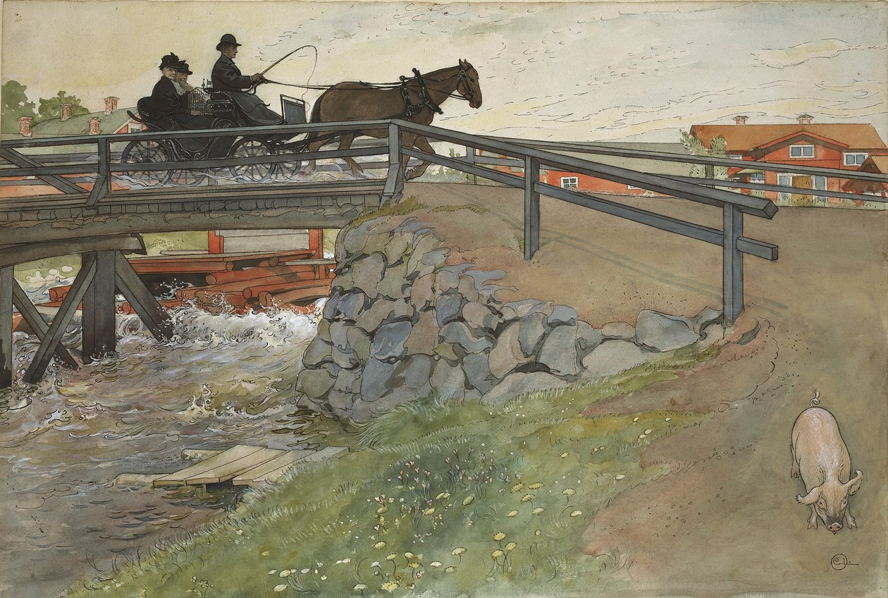De Brug, uit de serie Een Huis, c.1895 door Carl Larsson