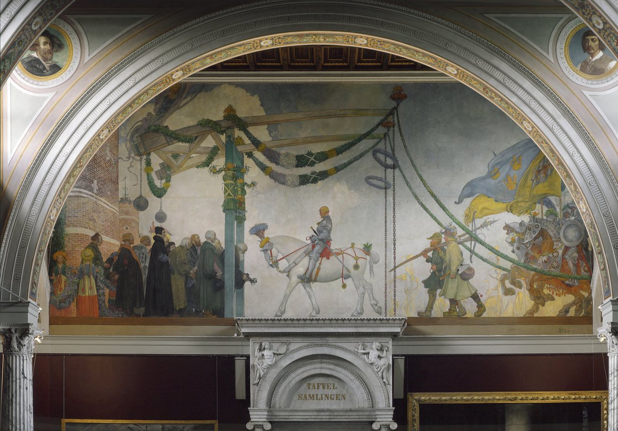 De intocht van koning Gustav Vasa van Zweden in Stockholm, 1523 door Carl Larsson
