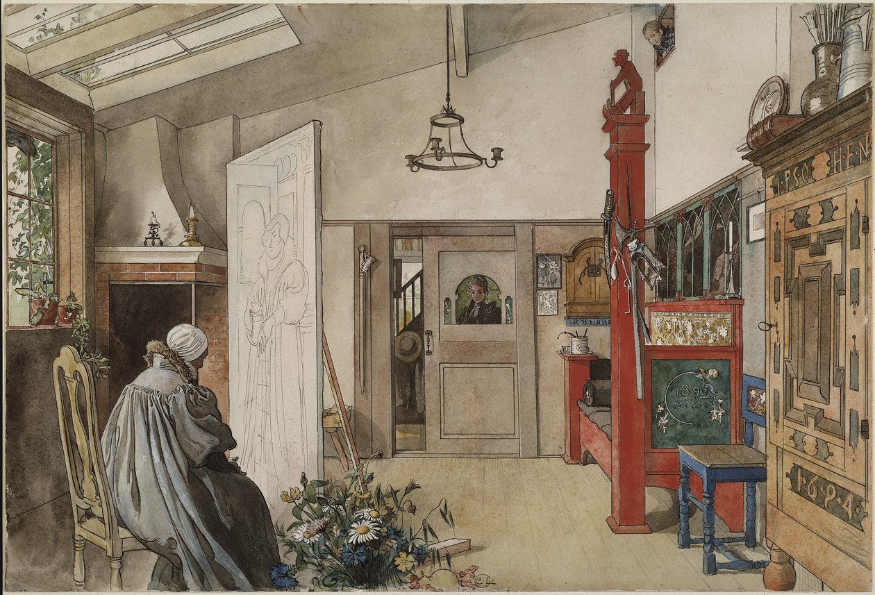 Het Atelier, uit de serie Een Huis, c.1895 door Carl Larsson