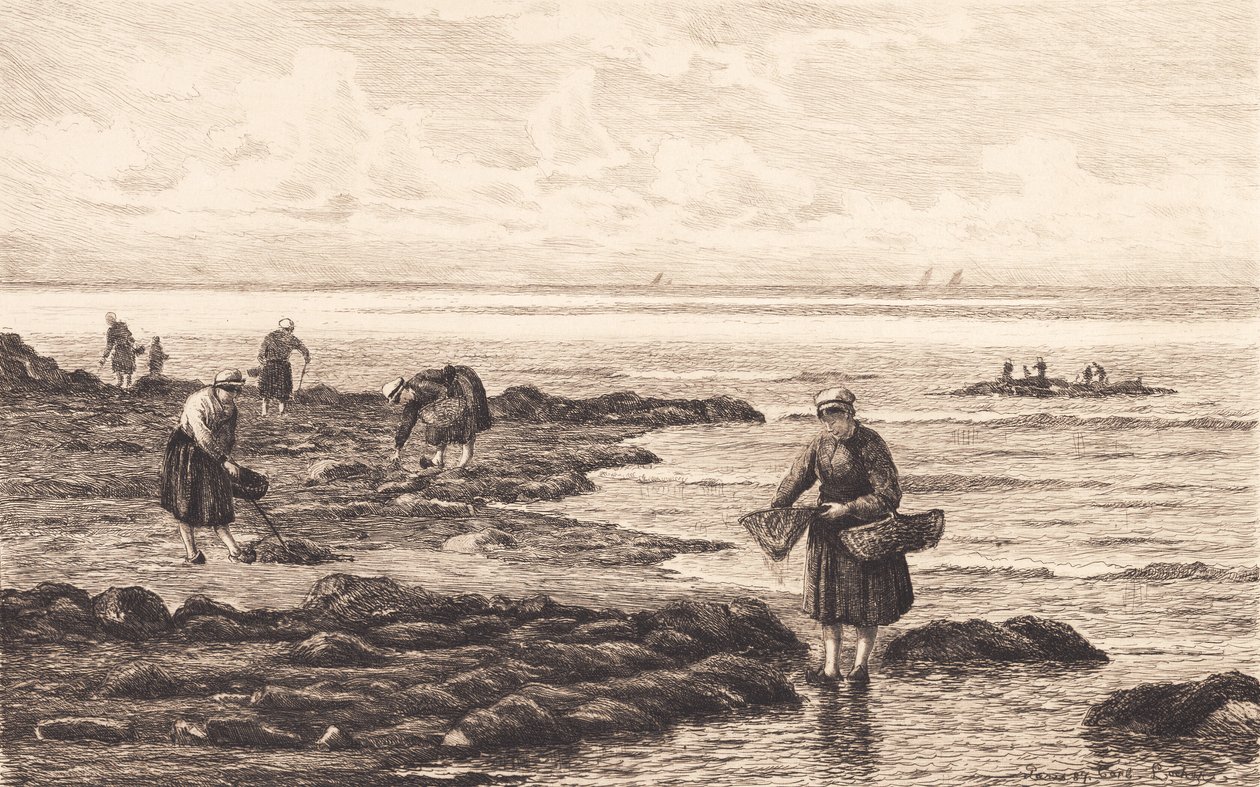 Deens: Garnalenvissers in Bretagne door Carl Locher