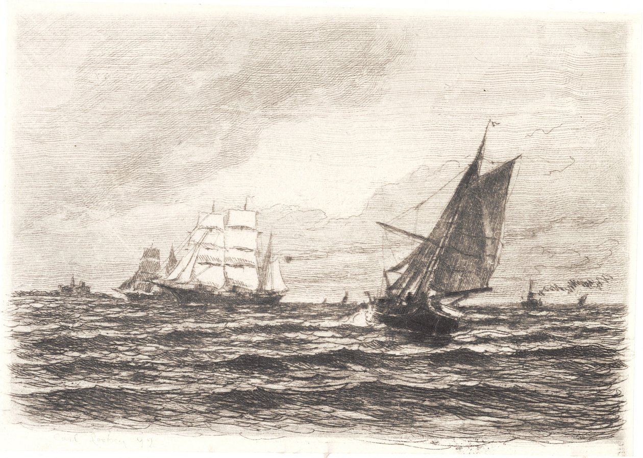 Frisse bries in de zeestraat door Carl Locher