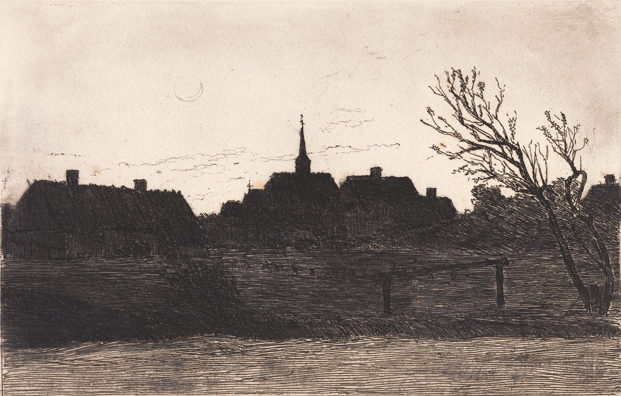 Hornbæk kerk, zomeravond door Carl Locher
