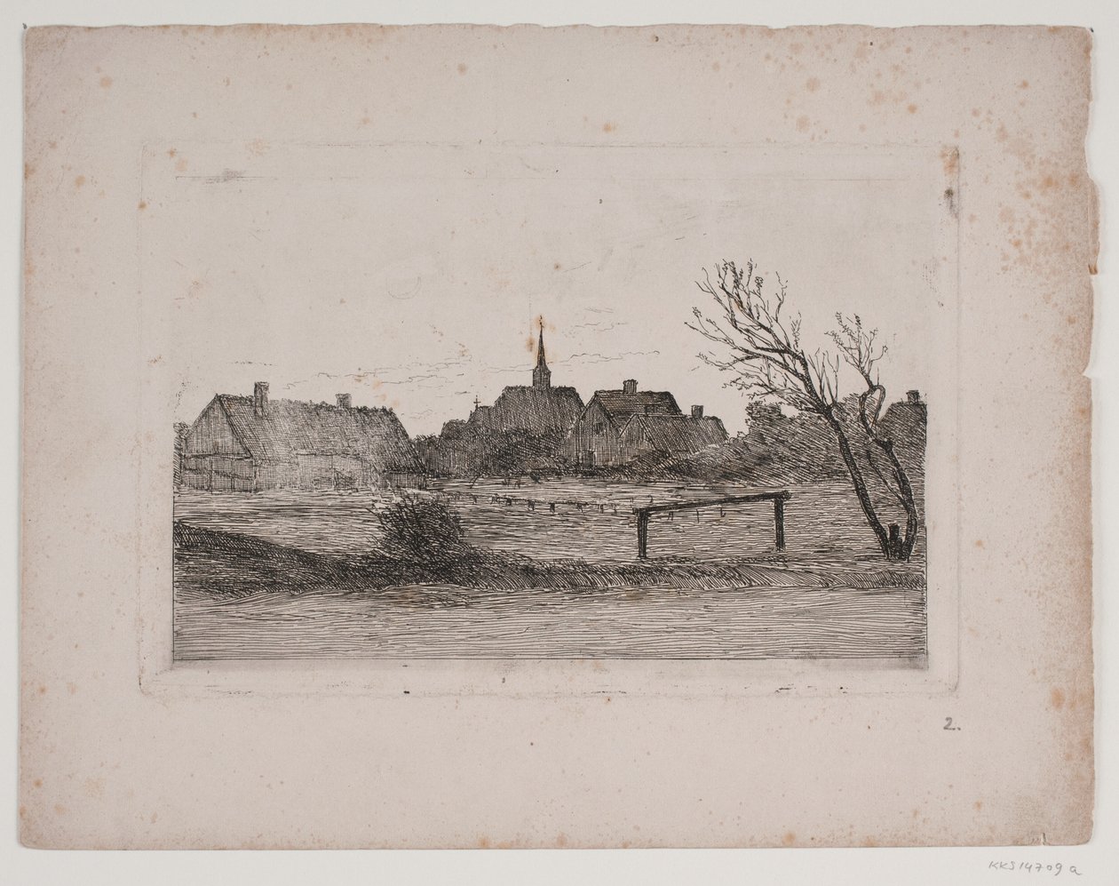 Hornbæk kerk, zomeravond door Carl Locher
