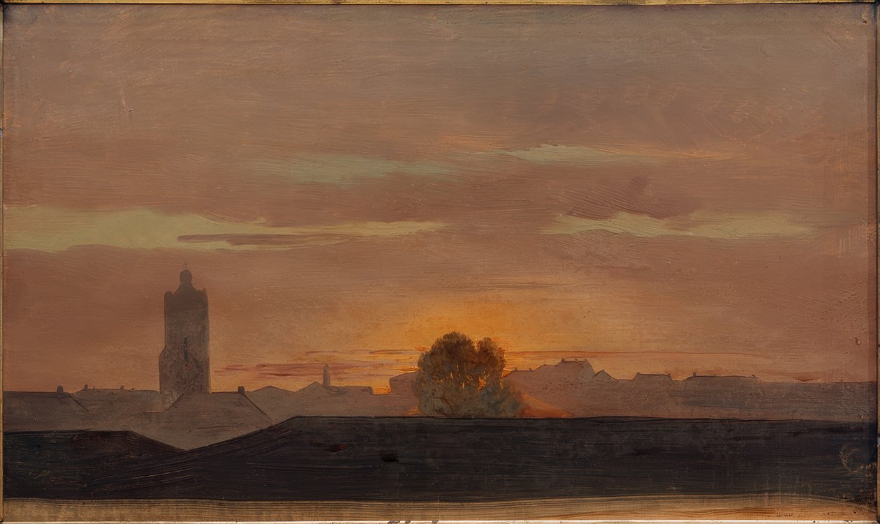 Darmstadt, uitzicht vanaf het kasteelatelier door Carl Ludwig Seeger