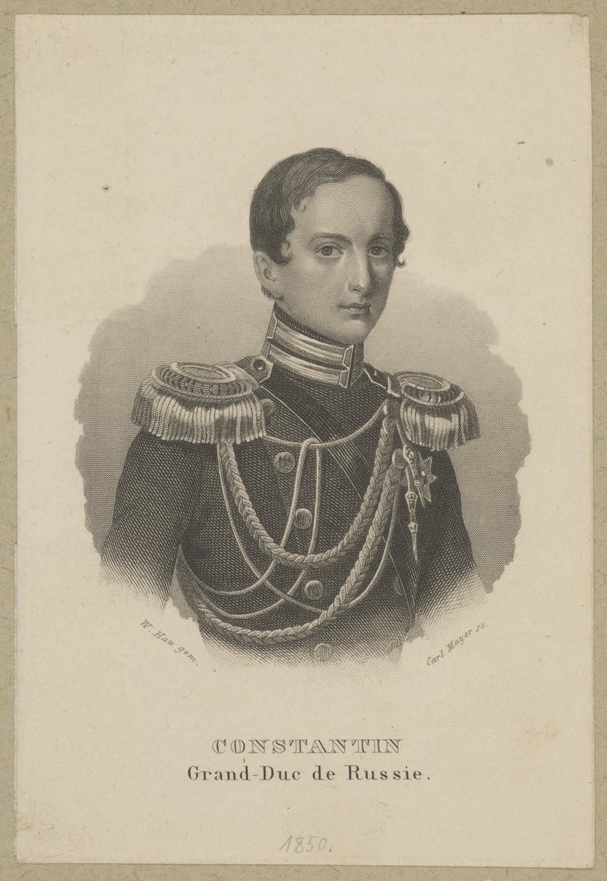 Konstanty Mikołajewicz Romanow (1827 Sint-Petersburg - 1892 Pawłowsk) - grootvorst van Rusland, generaal en onderkoning van het Koninkrijk Polen, voorzitter van de Staatsraad van Congres-Polen, vlootadmiraal door Carl Mayer