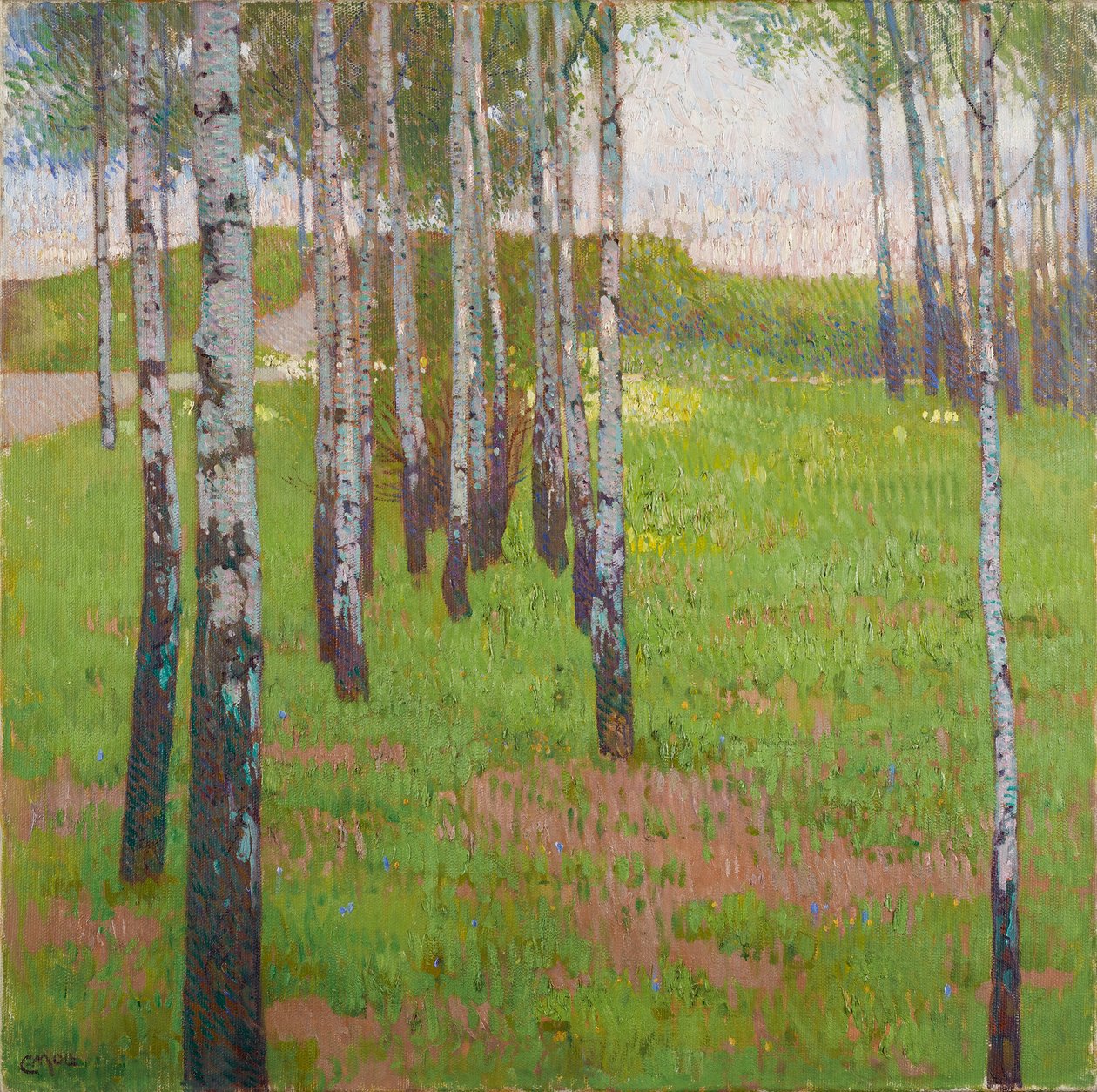 Berkebosje in avondlicht door Carl Moll
