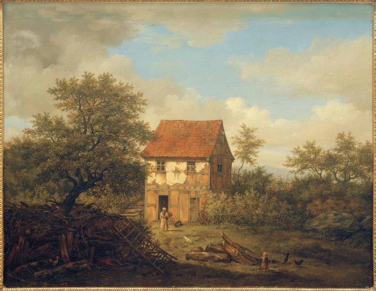 Partij bij kasteel Born in het Taunusgebergte door Carl Morgenstern