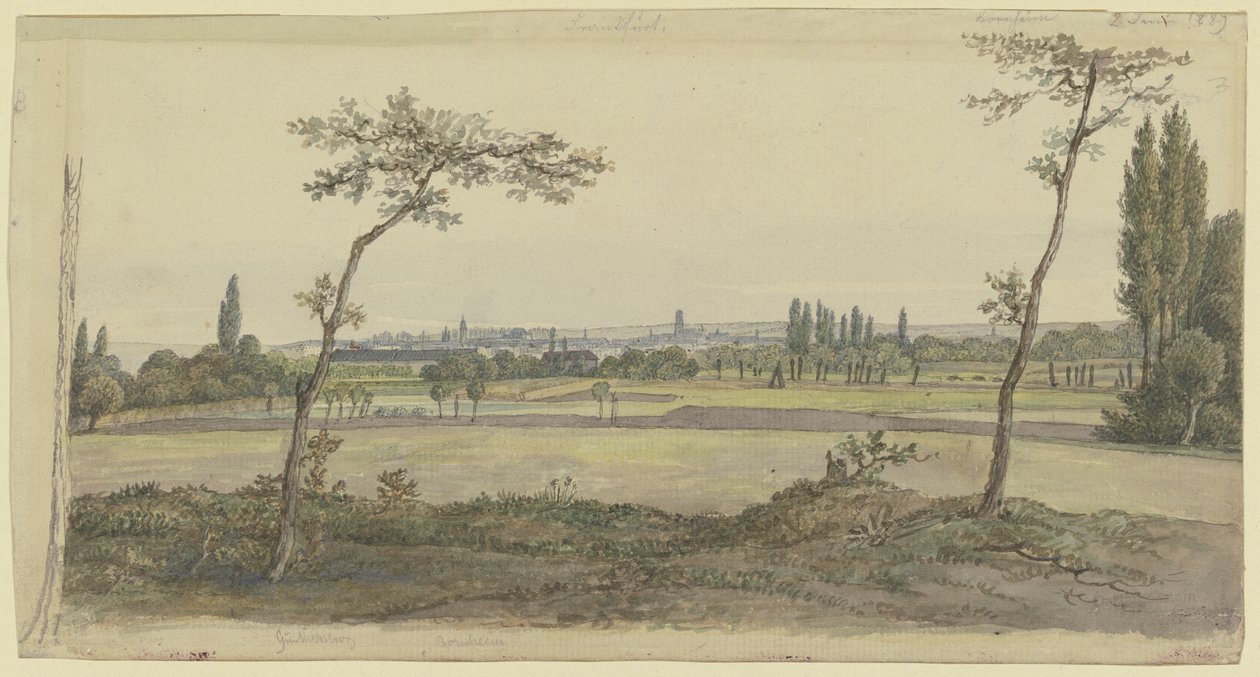 Gezicht op Frankfurt am Main door Carl Morgenstern