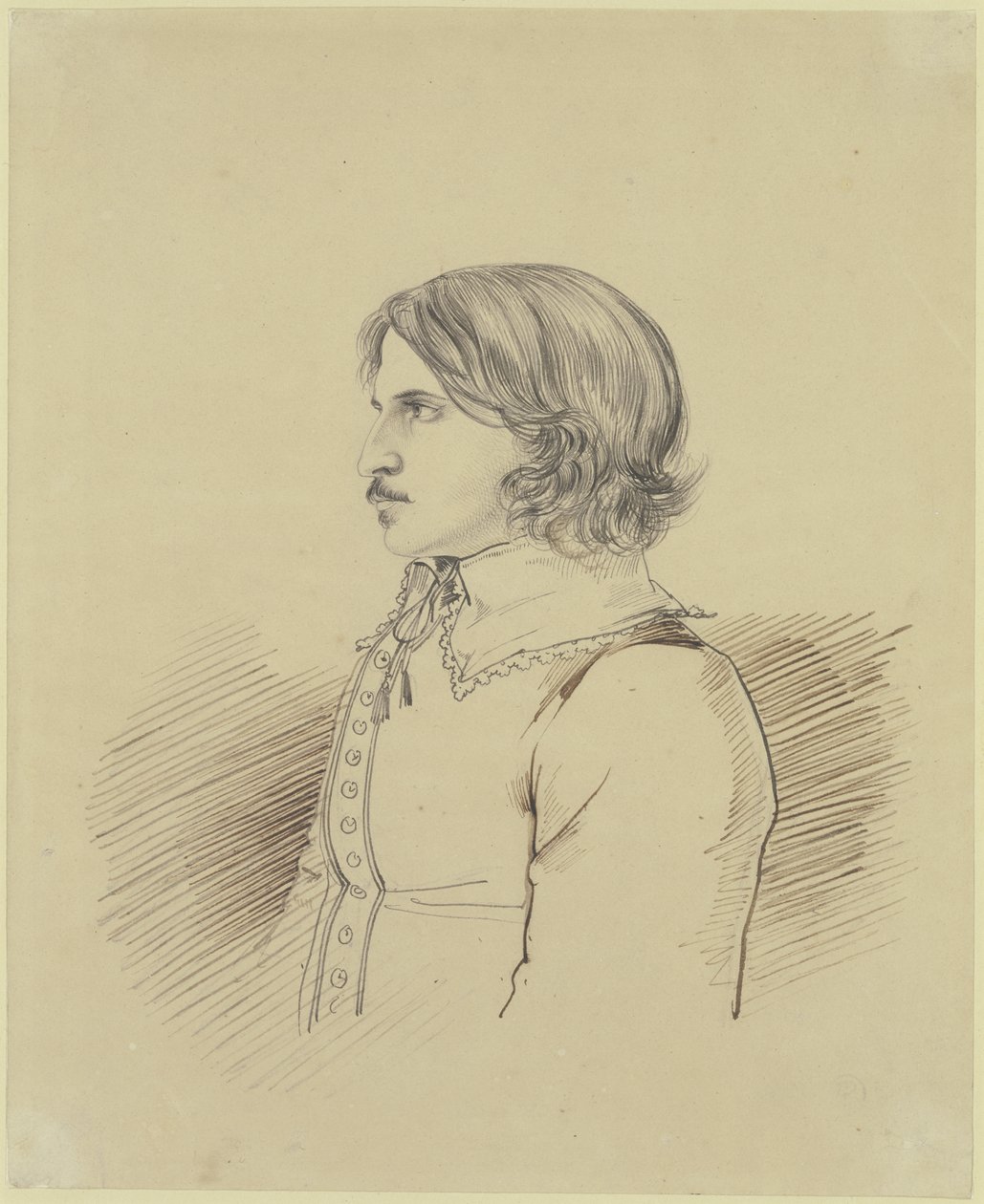Portret van een onbekende student uit de kring van het “Teutsche Lesegesellschaft” in Heidelberg, 1816 door Carl Philipp Fohr