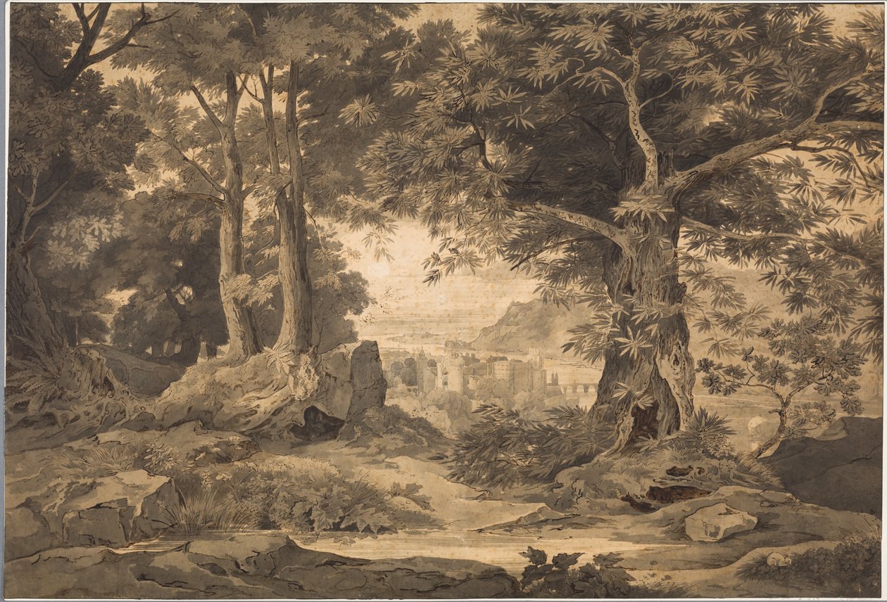 Heidelberg met het prachtige uitzicht in de verte door Carl Philipp Fohr