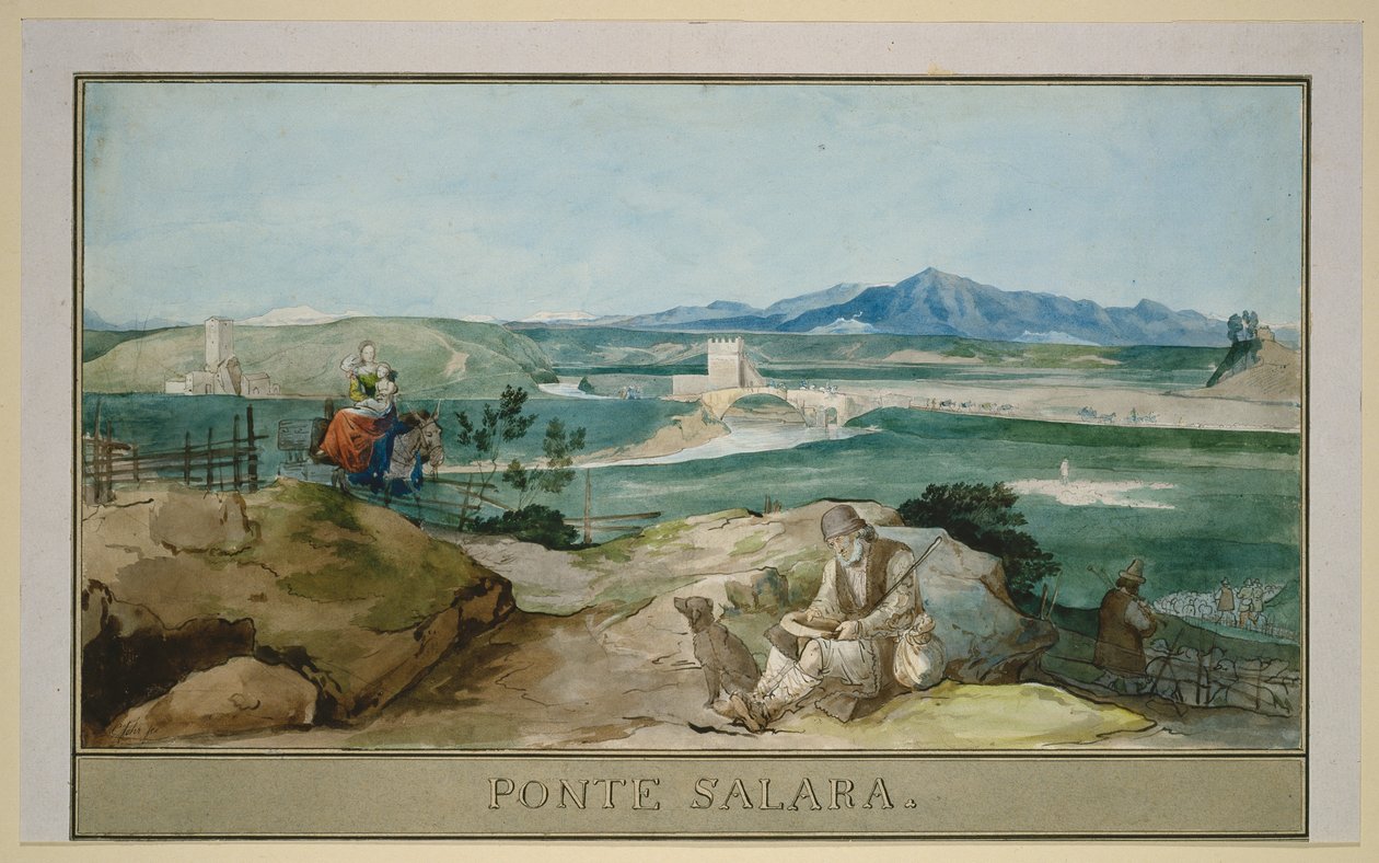 Landschap bij Rome met de Ponte Salario door Carl Philipp Fohr