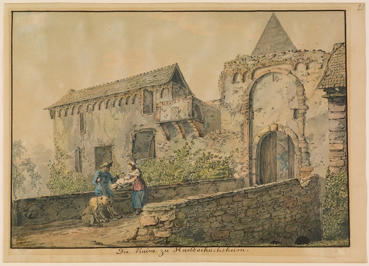 De ruïne van de Tiefburg in Handschuhsheim door Carl Philipp Fohr