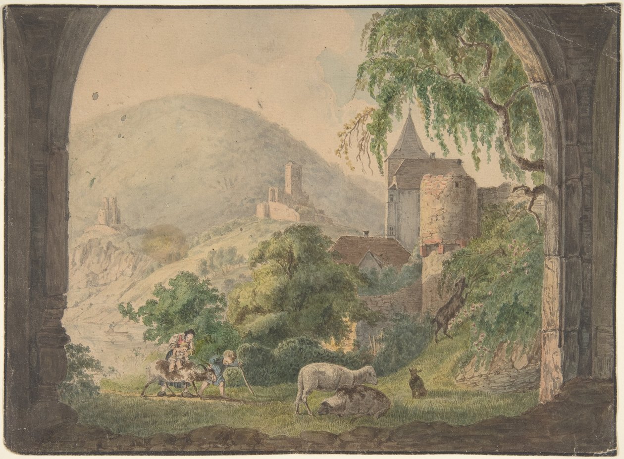 De vier kastelen van Neckarsteinach door Carl Philipp Fohr