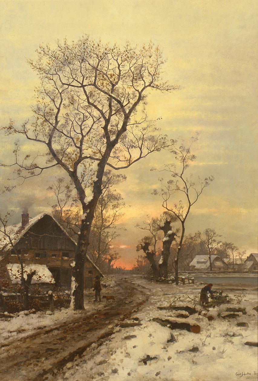 Terug naar Huis op een Winteravond door Carl Schultze