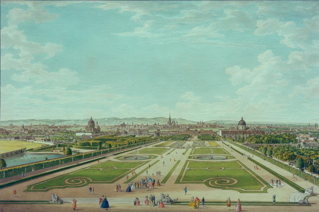 Wenen, gezien vanaf het Bovenste Belvedere door Carl Schütz