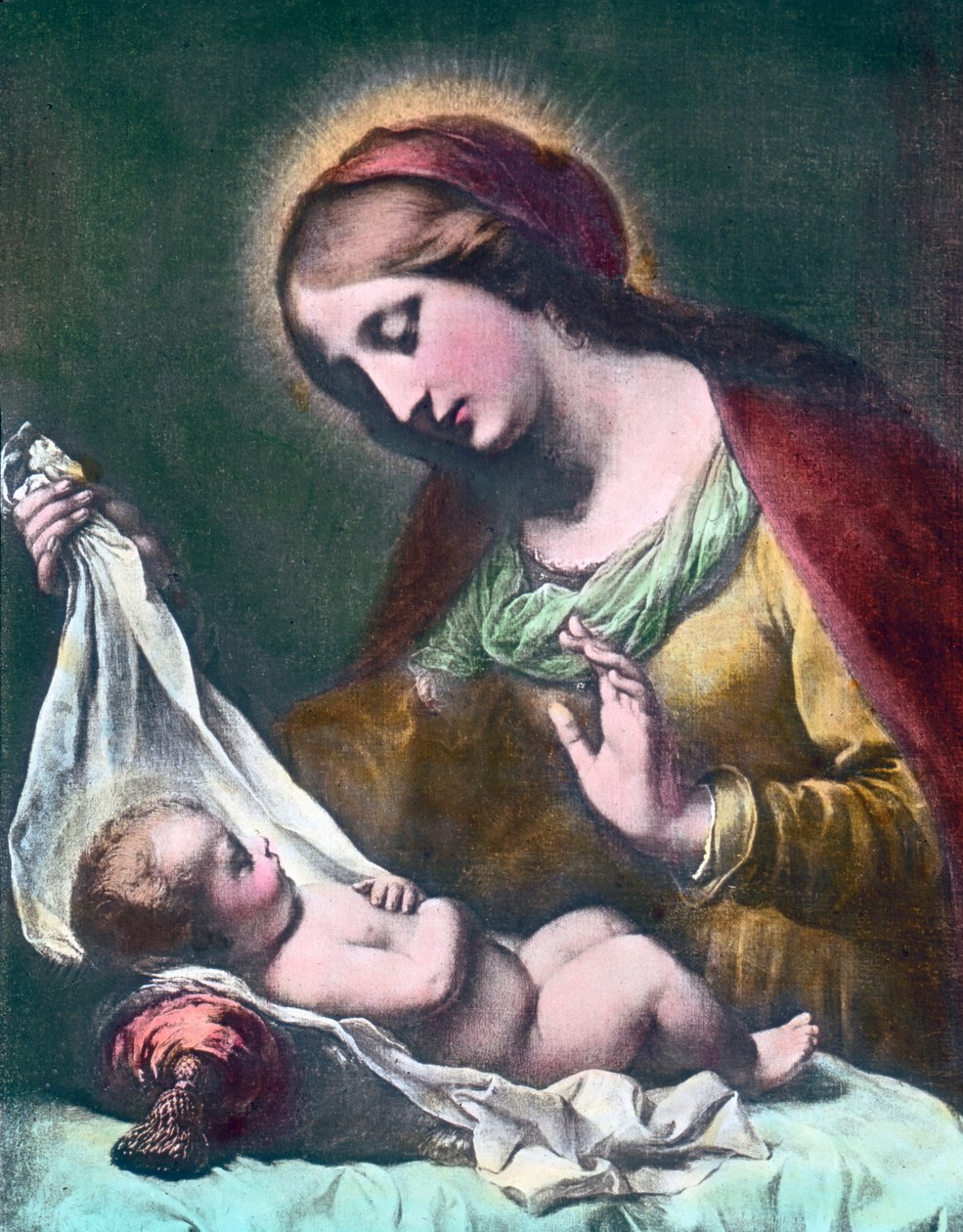 Madonna en Kind. Schilderij door Italiaanse barokschilder Carlo Dolci door Carl Simon