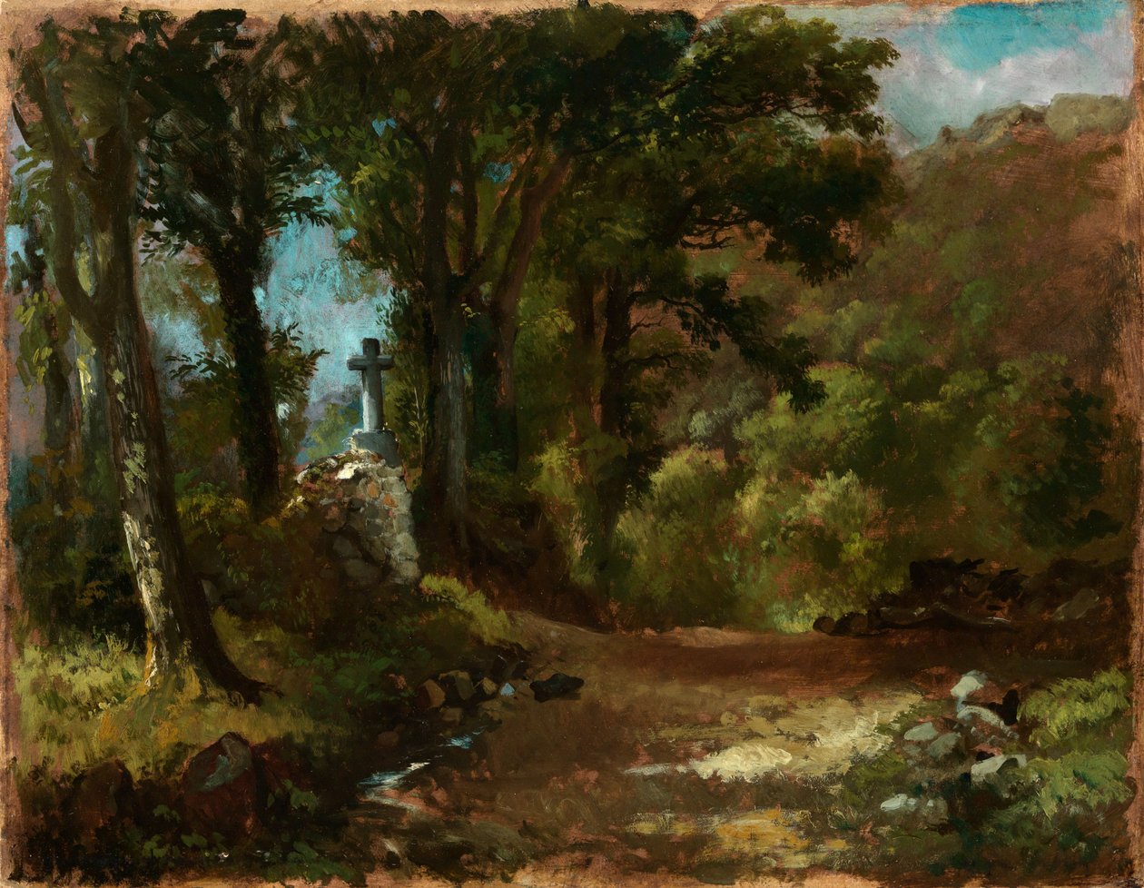 Het kruis in het bos door Carl Spitzweg