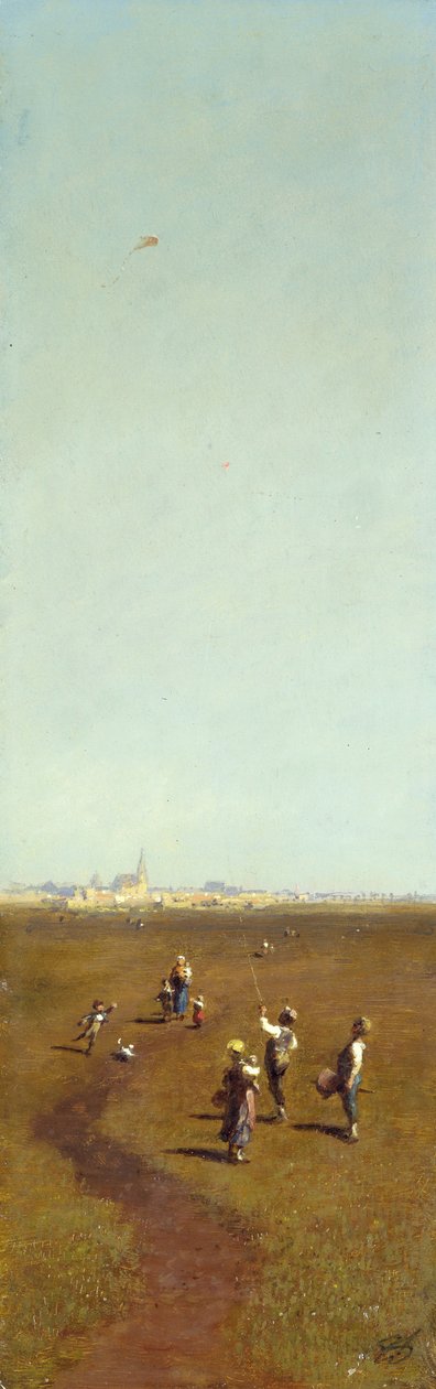 Drachensteigen door Carl Spitzweg