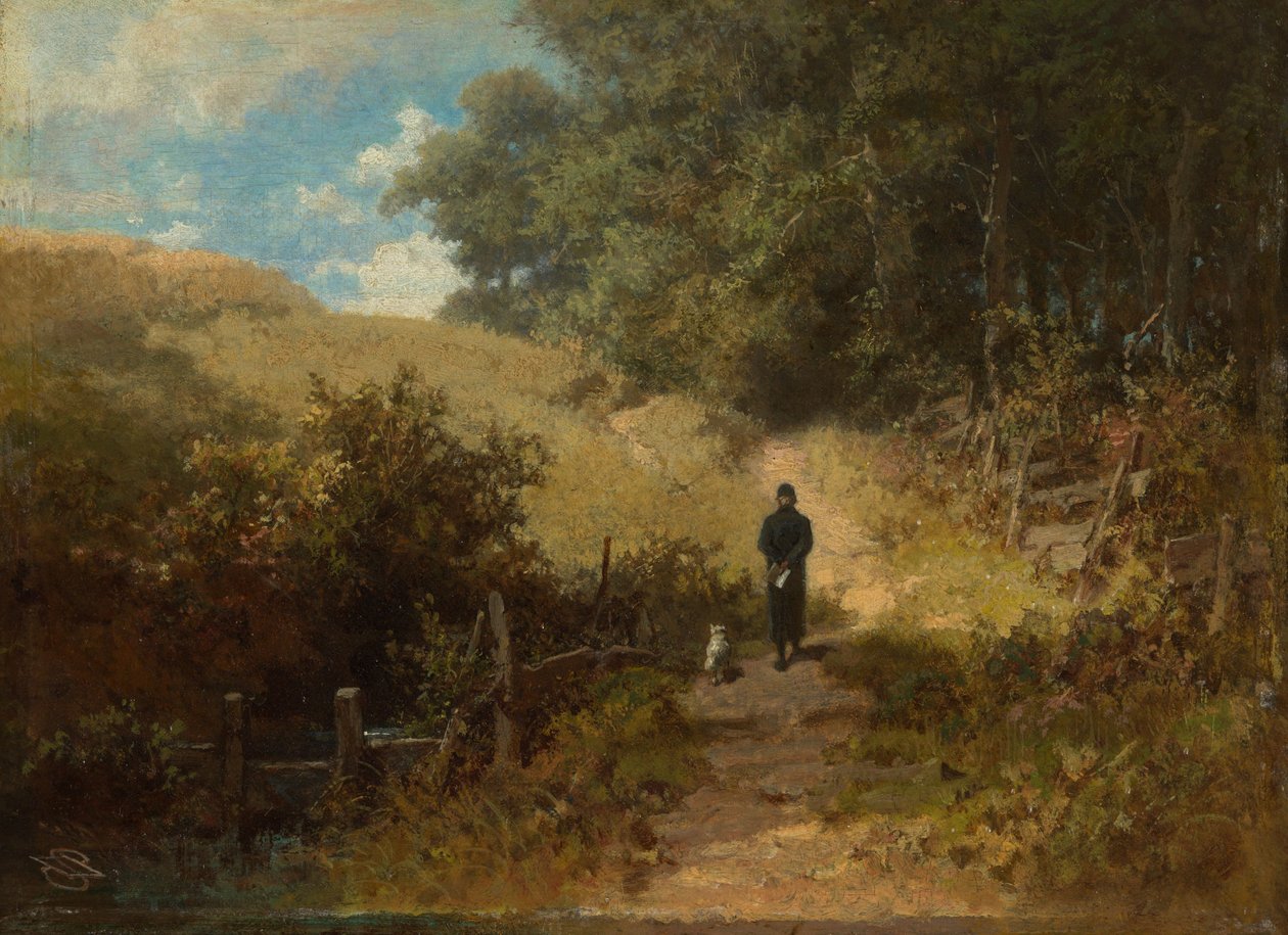 Zaterdagmiddag (de ochtendwandeling van de dorpspastoor) door Carl Spitzweg
