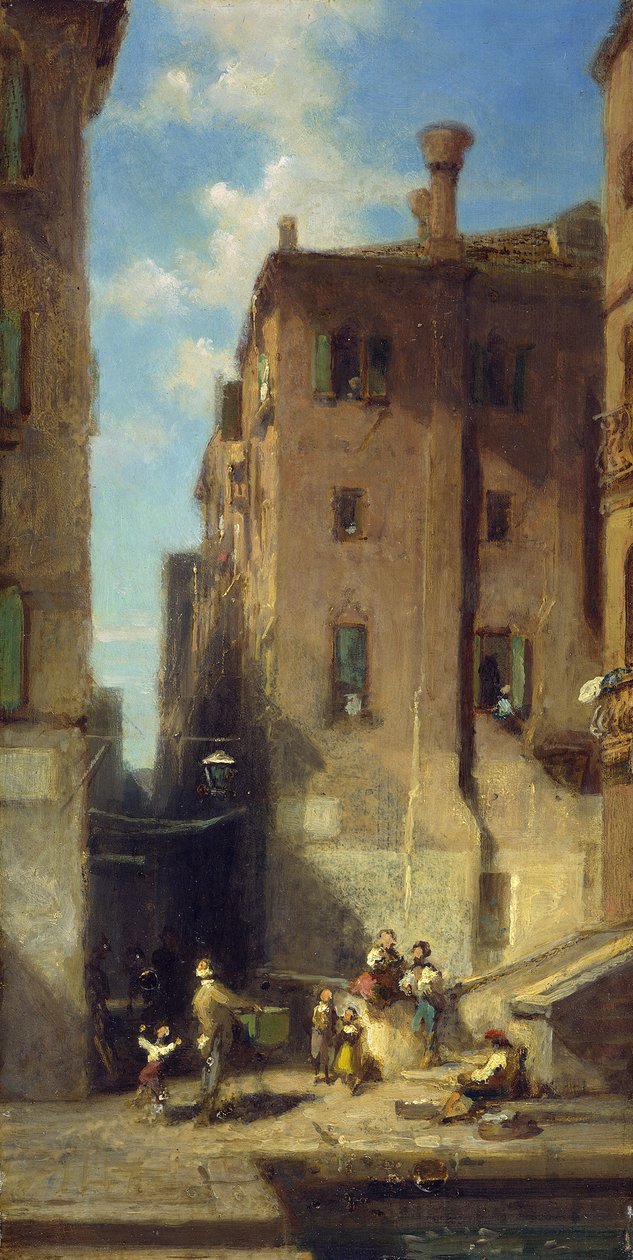 Straat in Venetië door Carl Spitzweg
