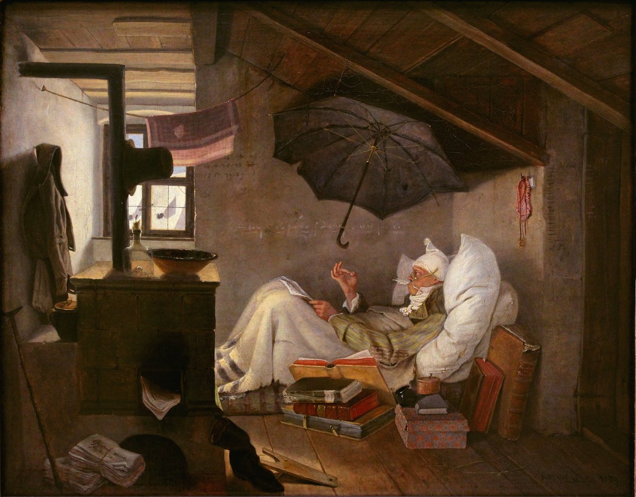 De arme dichter door Carl Spitzweg