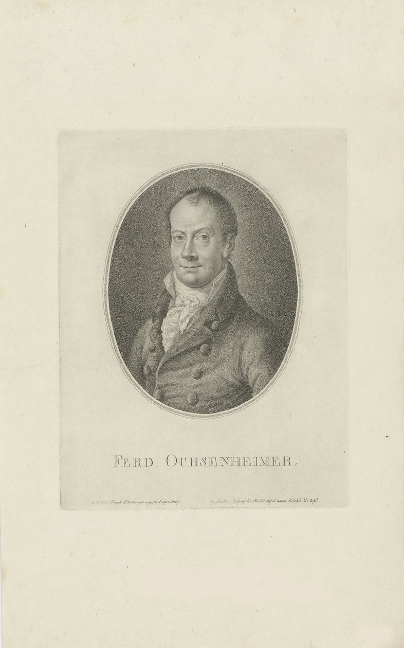 Portret van Ferdinand Ochsenheimer door Carl Traugott Riedel