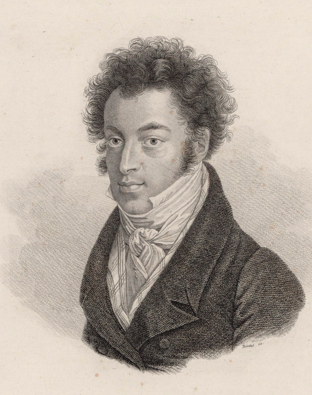 Portret van pianist en componist Ignaz Moscheles door Carl Traugott Riedel
