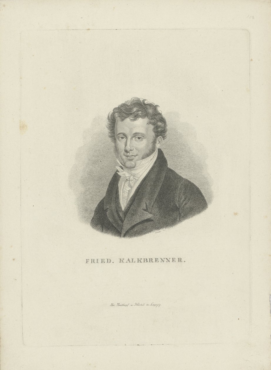 Portret van de componist Friedrich Kalkbrenner 1785-1849, ca. 1821 door Carl Traugott Riedel