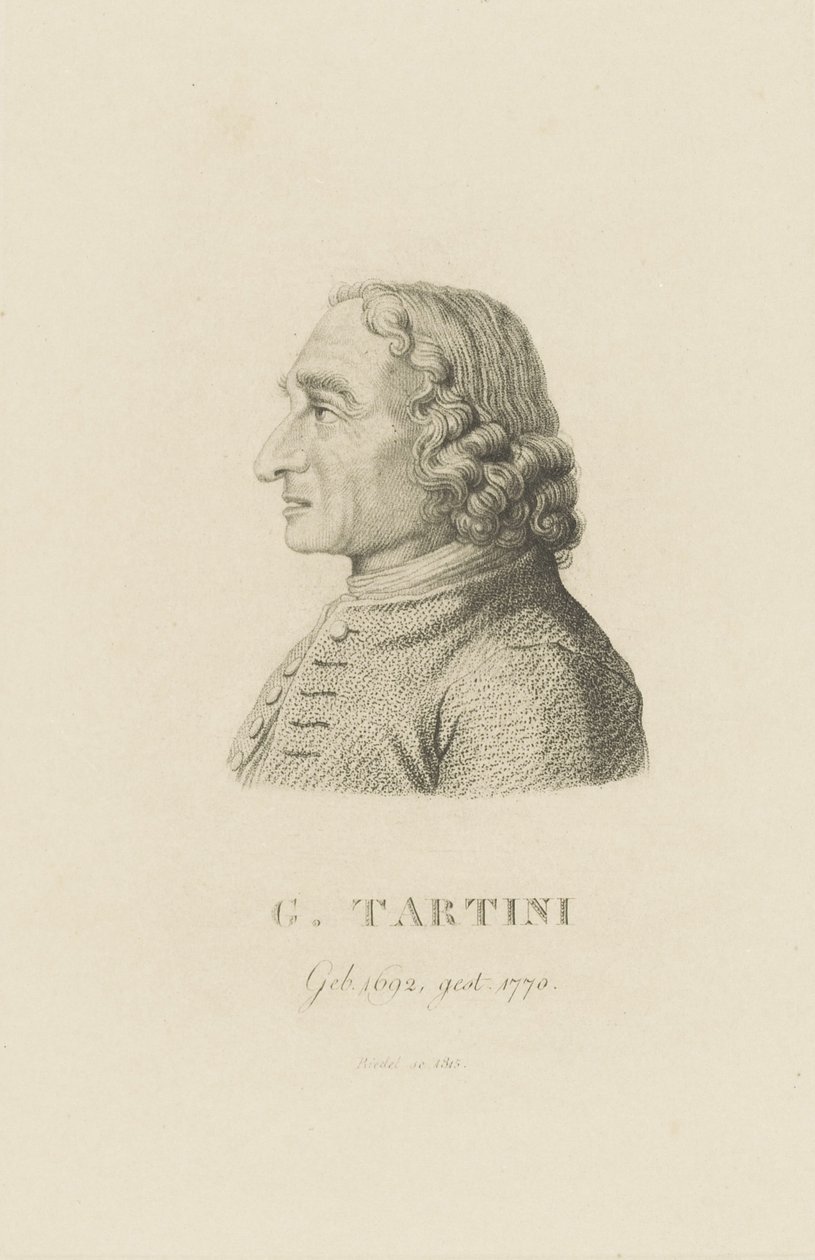 Portret van de violist en componist Giuseppe Tartini 1692-1770, 1815 door Carl Traugott Riedel