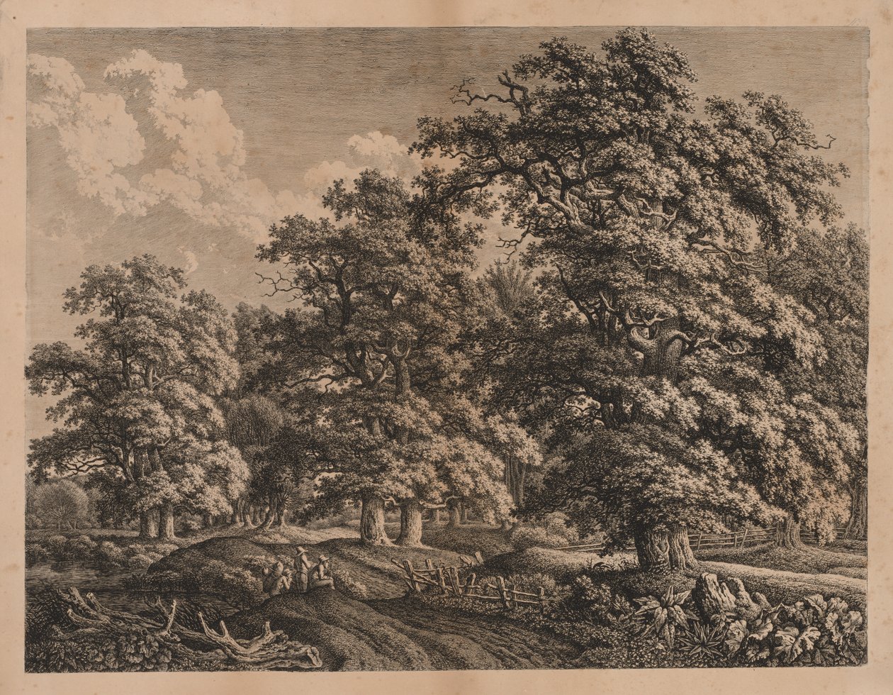 Landschap en Drie Figuren door Carl Wilhelm Kolbe I