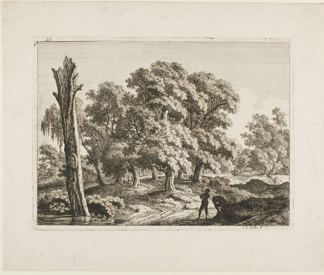 Landschap door Carl Wilhelm Kolbe, the elder