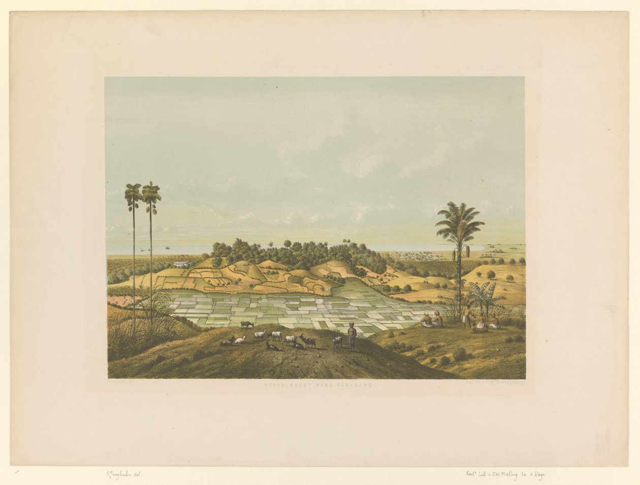 Gezicht op een landschap bij Samarang door Carl Wilhelm Mieling (possibly)