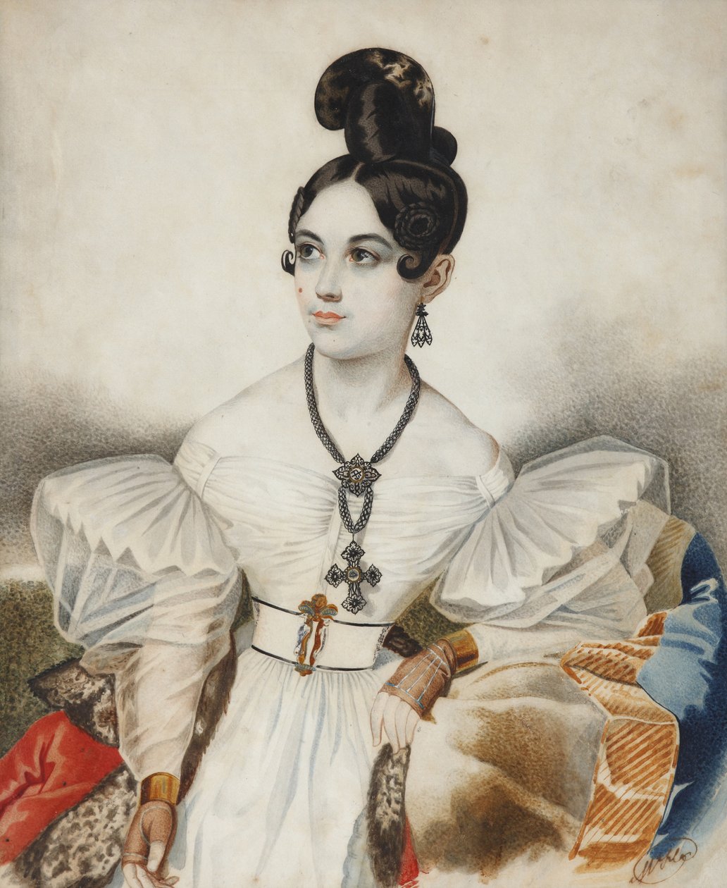 Apollonia Apollinaria Mikhailovna Vielgorskaya 1818-1887, 1830s door Carl von Hampeln