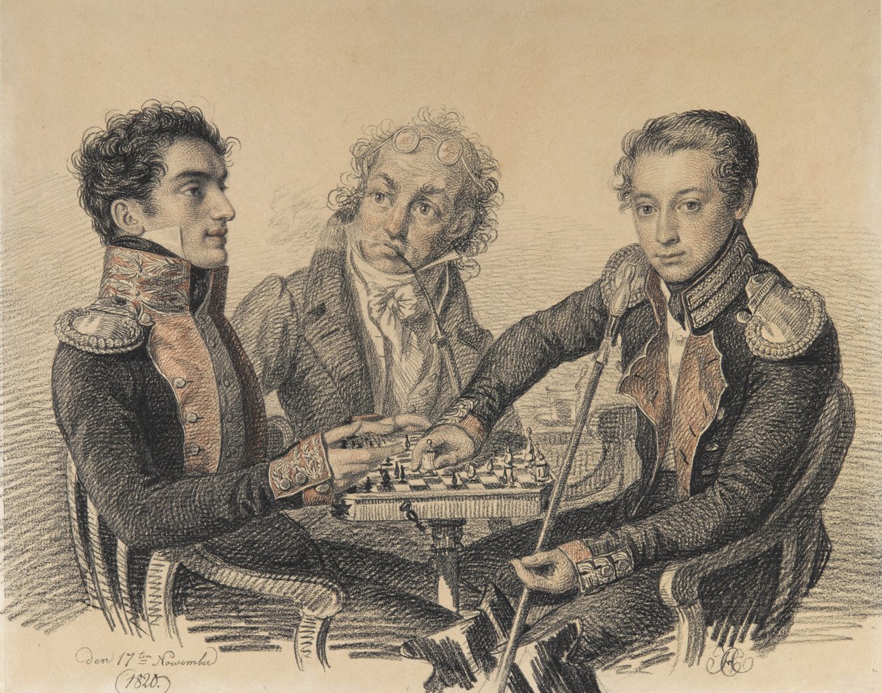 Graaf Zakhar Semjonovich Kherkheulidze 1797-1856, Baron Alexei Ivanovich Cherkasov 1799-1855 door Carl von Hampeln