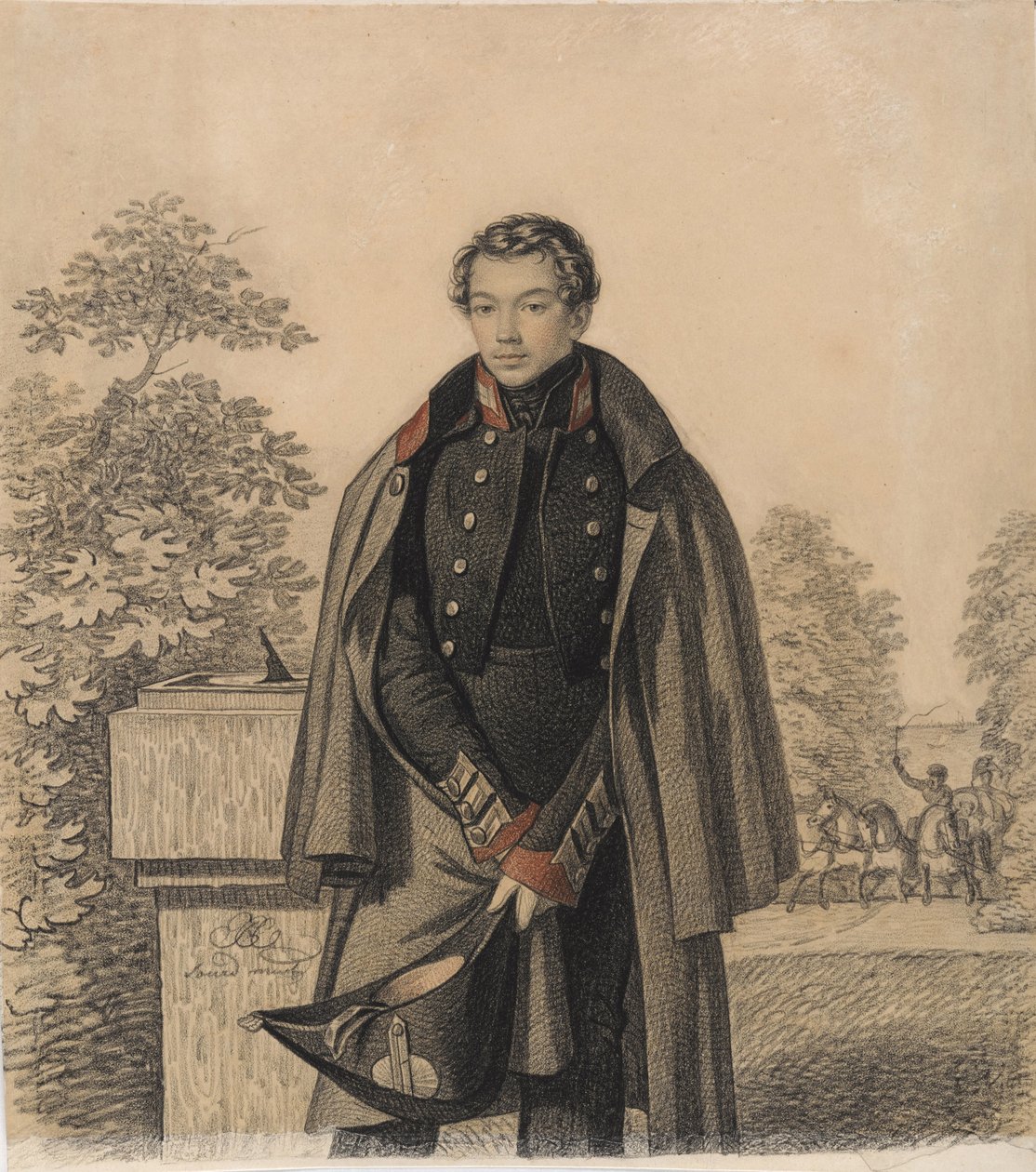 Portret van A.W. Raevsky, vroege jaren 1820 door Carl von Hampeln