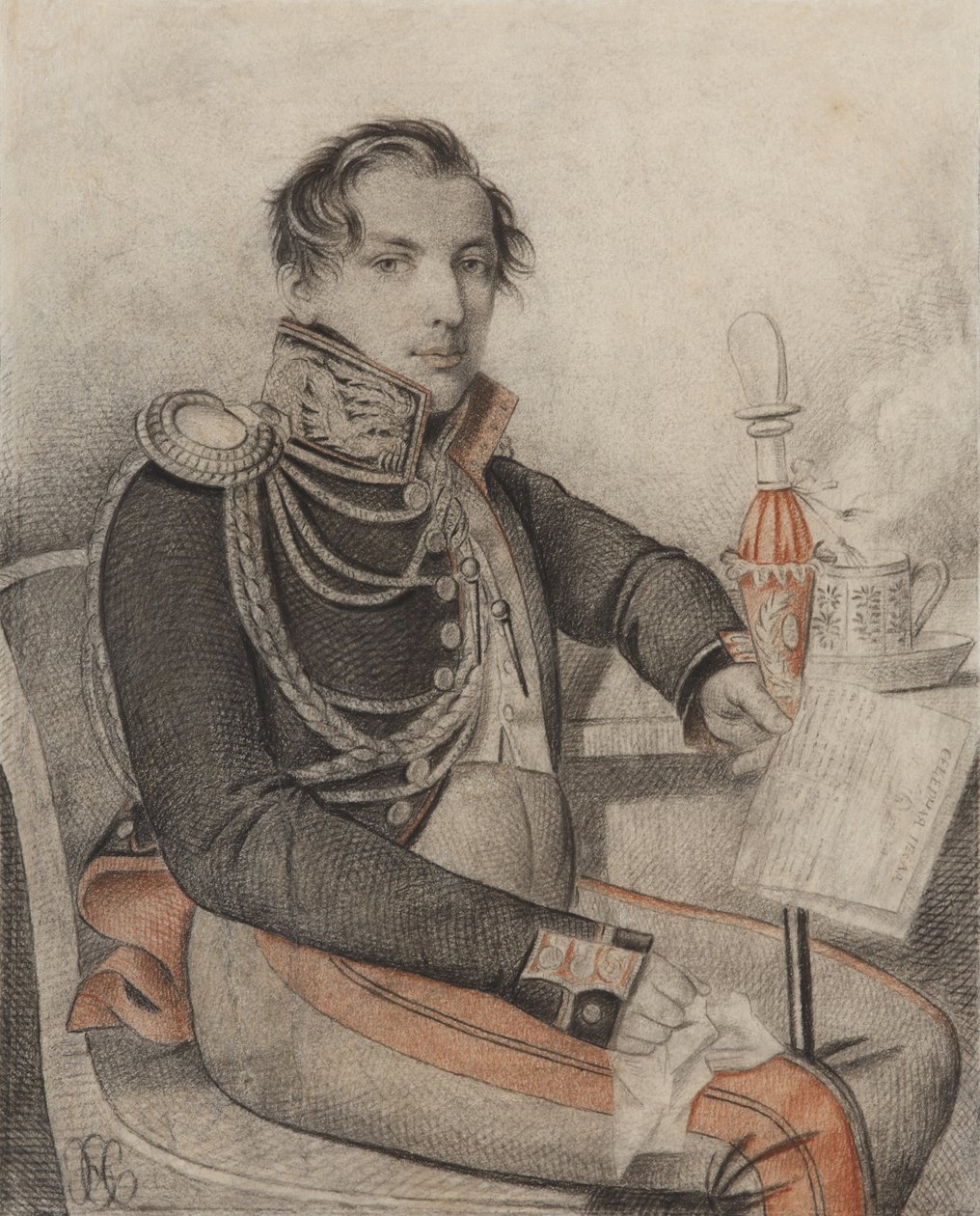 Portret van Graaf Pyotr Petrovich Konovnitsyn 1803-1830, Begin 1820s door Carl von Hampeln